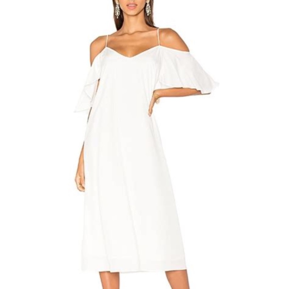 Blaque Label Cold Shoulder Dress, White, size S